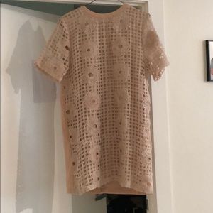 Beige floral print dress